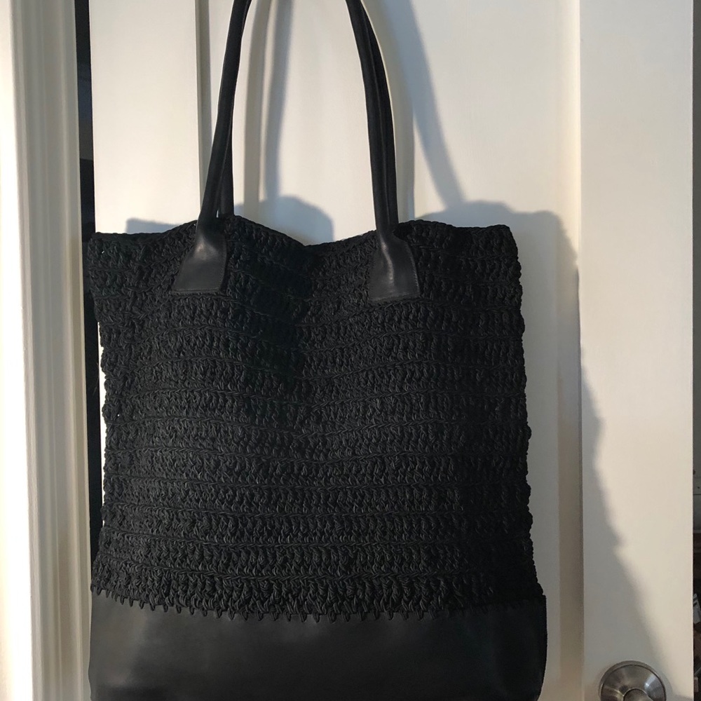 Beautiful Woven Bag with Soft Leather